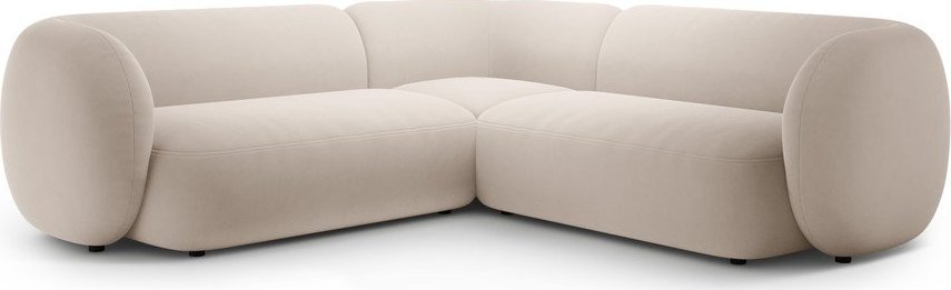 Béžová sametová rohová pohovka Kate – Micadoni Micadoni