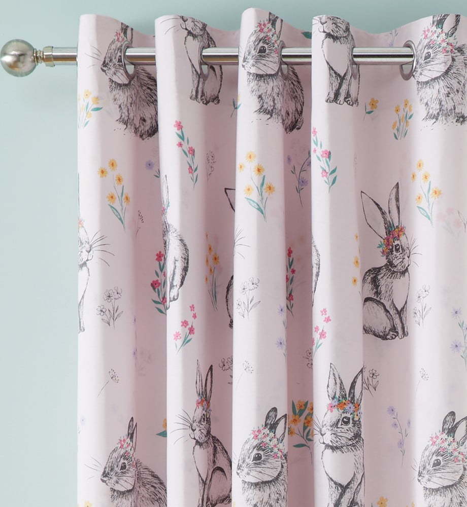 Růžový dětský závěs 2 ks 168x183 cm Bunny Tails Ditsy Flowers – Catherine Lansfield Catherine Lansfield