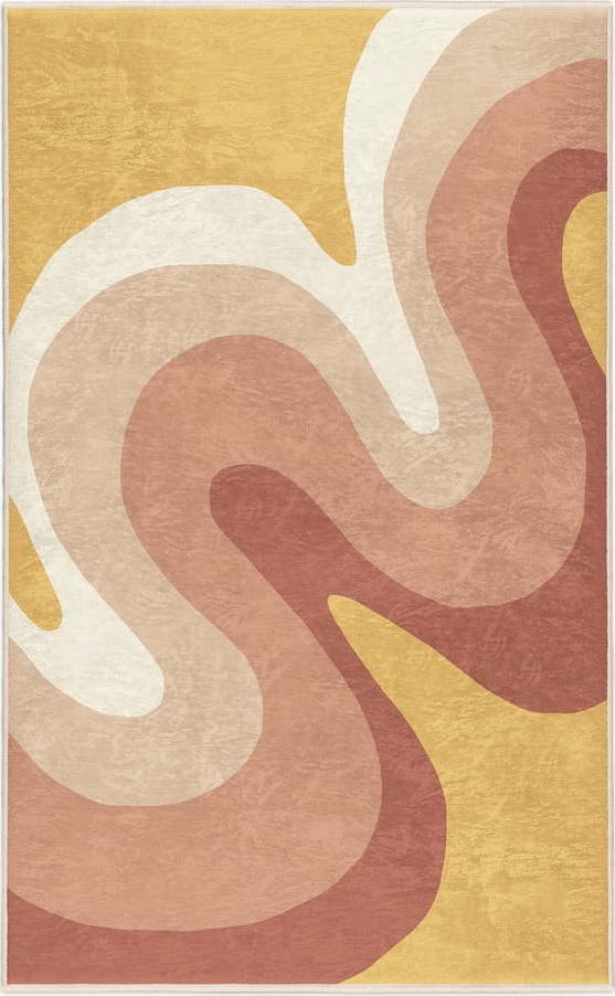 Okrově žlutý/starorůžový pratelný koberec 60x100 cm Strawberry Creamsicle – Mila Home Mila Home