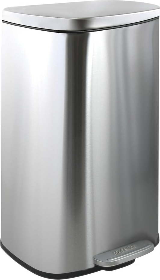 Nášlapný ocelový odpadkový koš v matně stříbrné barvě 50 l Akira – Spirella SPIRELLA