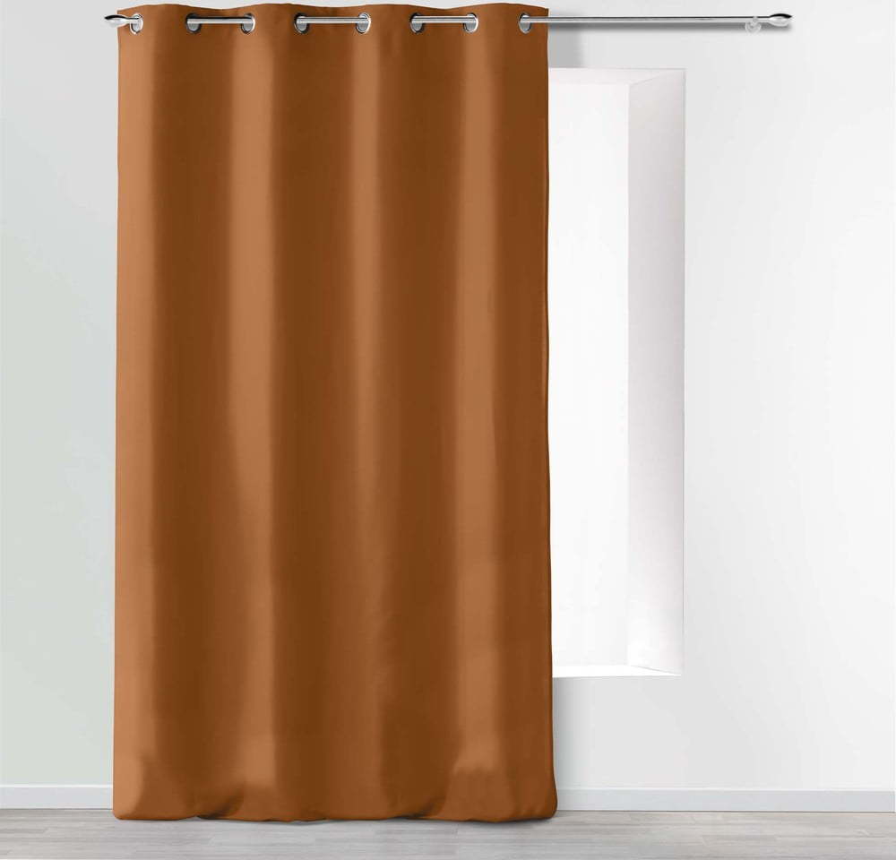 Hnědý závěs z mikrovlákna 140x260 cm Absolu – douceur d'intérieur Douceur d intérieur