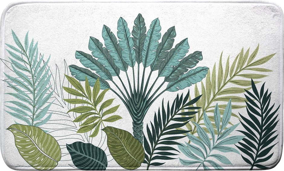 Bílá/zelená koupelnová předložka 45x75 cm Panazio – douceur d'intérieur Douceur d intérieur