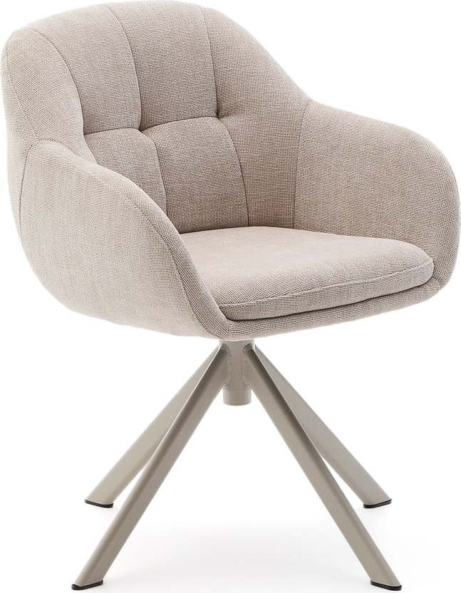 Béžové čalouněné jídelní křeslo s područkami Dorina – Kave Home Kave Home