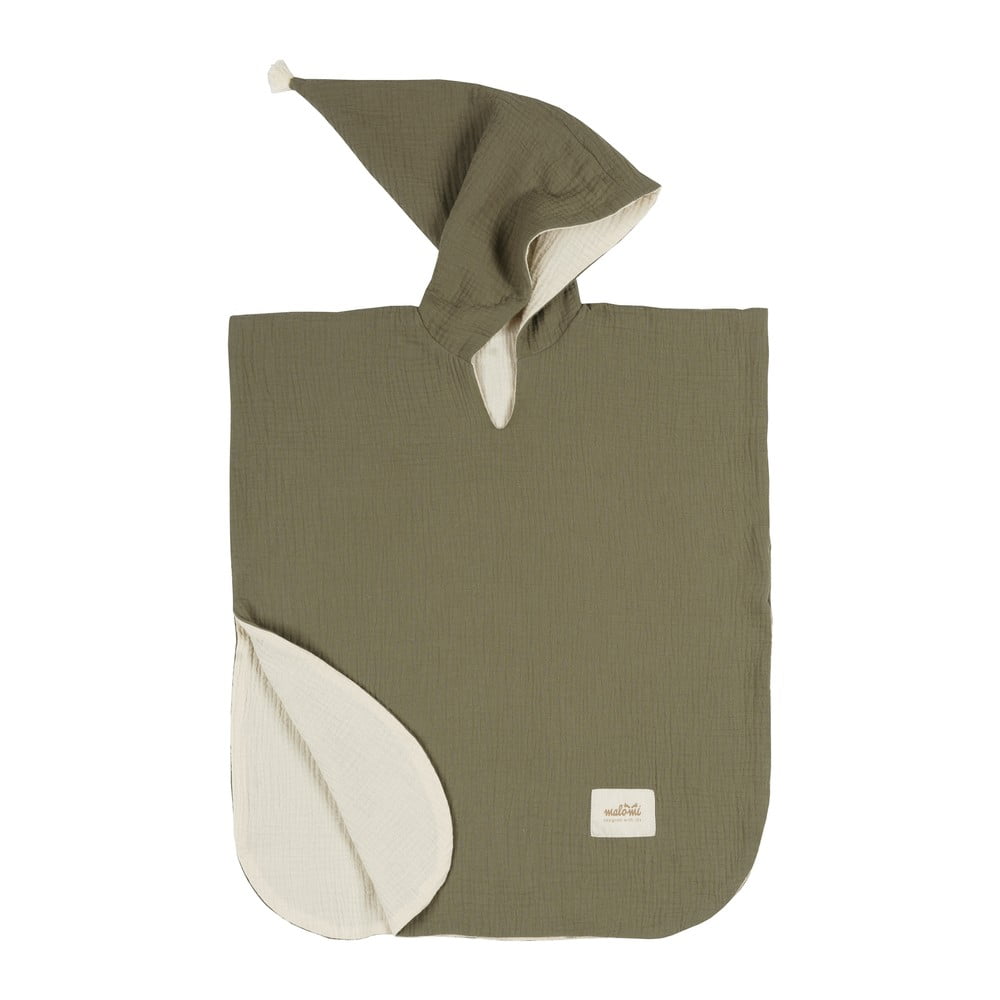 Khaki mušelínové dětské pončo velikost M – Malomi Kids Malomi Kids