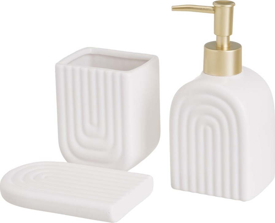 Bílá keramická sada doplňků do koupelny – Casa Selección Casa Selección