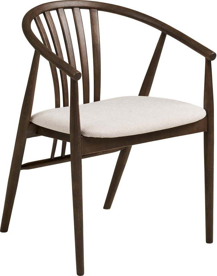 Tmavě hnědá jídelní židle s područkami z dubového dřeva Agustin – House Nordic House Nordic