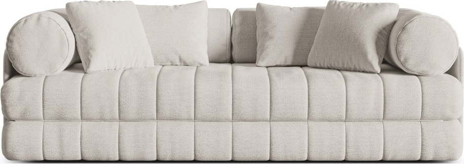 Béžová rozkládací pohovka z textilie bouclé 206 cm Kemi – Cosmopolitan Design Cosmopolitan design