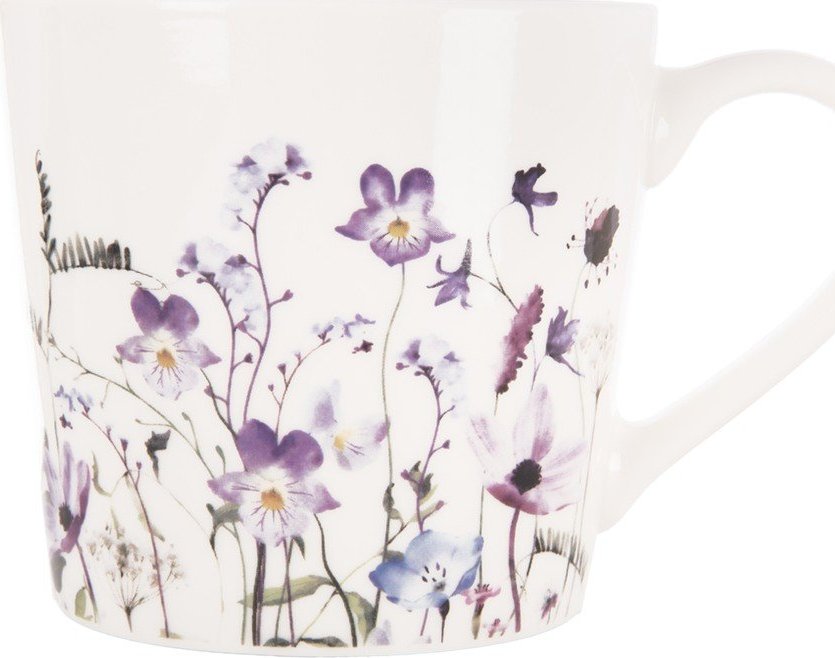 Bílý/fialový porcelánový hrnek 430 ml Louka – Orion Orion