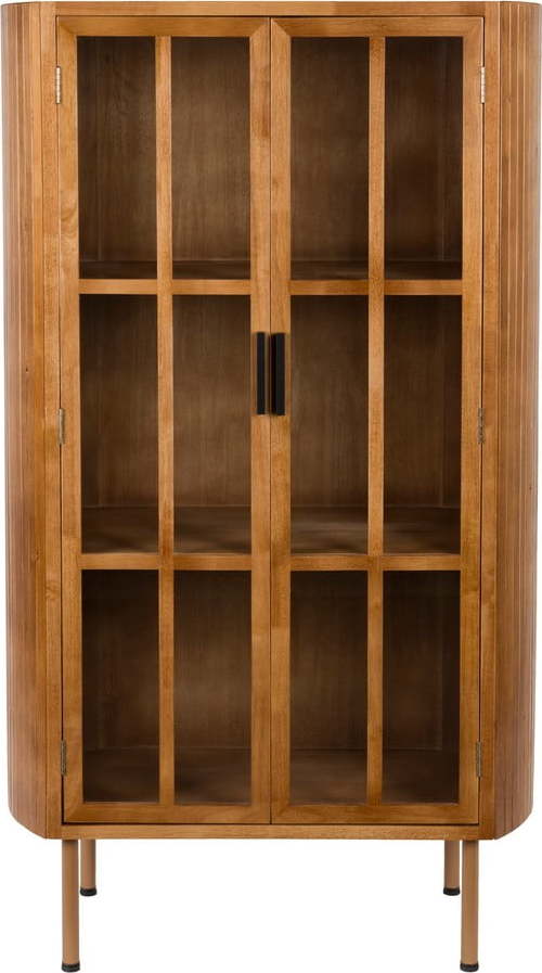 Vitrína z kaučukového dřeva v přírodní barvě 80x140x38 cm Yaz – White Label White Label