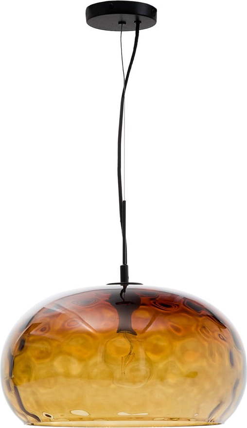 Jantarové skleněné závěsné svítidlo se skleněným stínidlem ø 40 cm Balma – Kave Home Kave Home