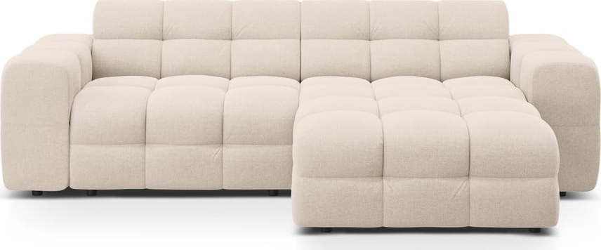 Béžová rohová pohovka (pravý roh/s lenoškou) Kendal – Micadoni Micadoni