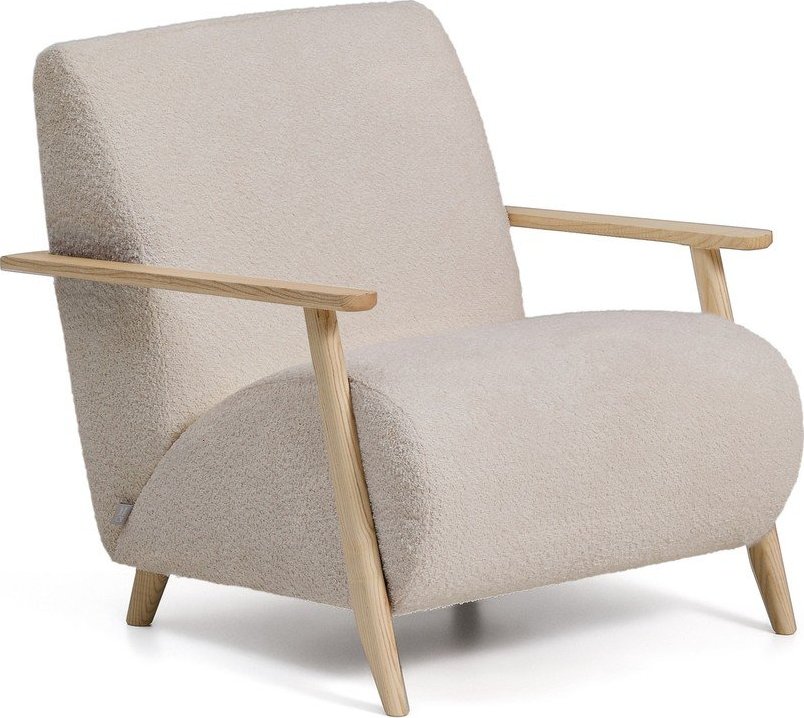 Béžové křeslo z textilie bouclé Meghan – Kave Home Kave Home