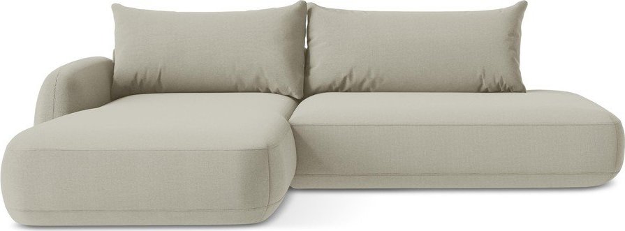 Béžová rozkládací rohová pohovka (levý roh/s lenoškou) Hale – Makamii Makamii