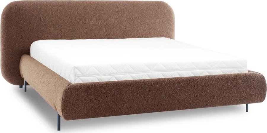 Čalouněná dvoulůžková postel s úložným prostorem s roštem 140x200 cm v terakotové barvě Pointt – ELTAP ELTAP