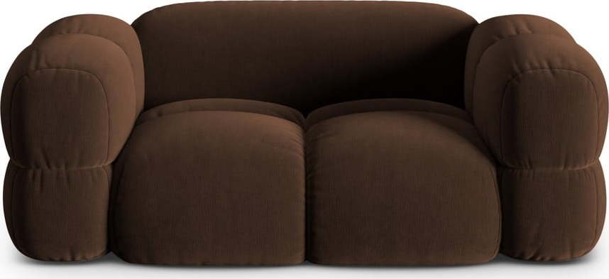 Tmavě hnědá sametová pohovka 180 cm Loretto – Cosmopolitan Design Cosmopolitan design