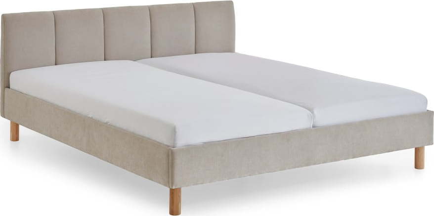Béžová čalouněná dvoulůžková postel bez roštu 180x200 cm Joker – Meise Möbel Meise Möbel