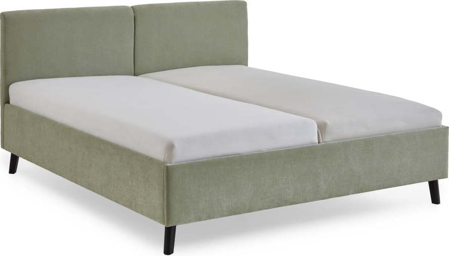 Světle zelená čalouněná dvoulůžková postel s roštem 160x200 cm Piano – Meise Möbel Meise Möbel