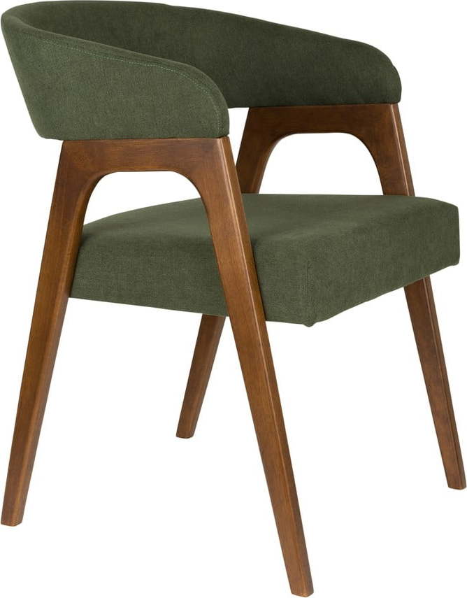 Tmavě zelené čalouněné jídelní křeslo s područkami Adamello – Dutchbone Dutchbone