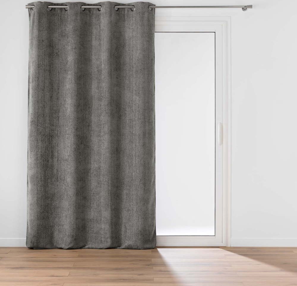 Antracitový závěs z žinylky 140x260 cm Leo – douceur d'intérieur Douceur d intérieur