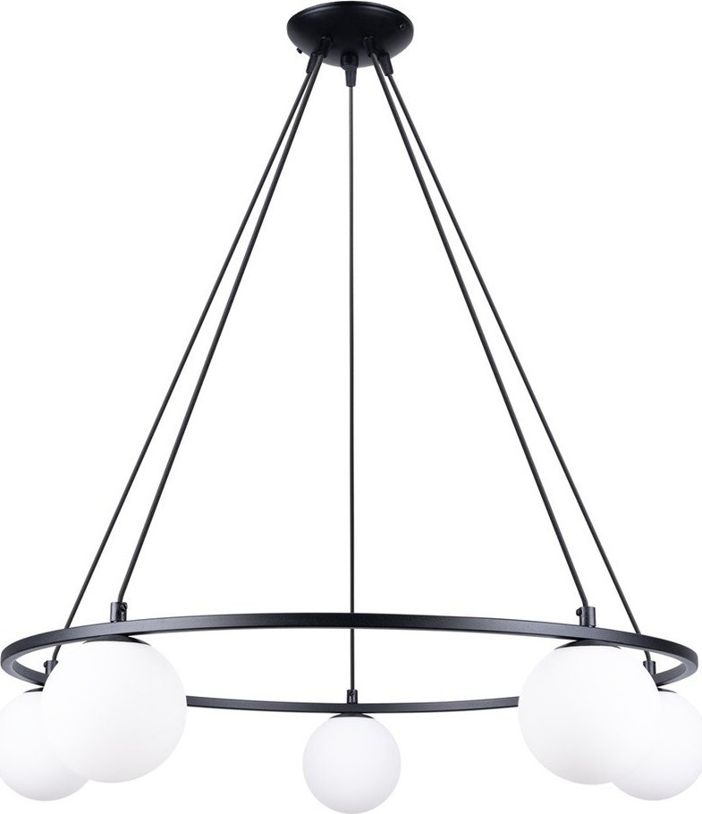 Bílé/černé závěsné svítidlo se skleněným stínidlem Umerta – Sollux Sollux