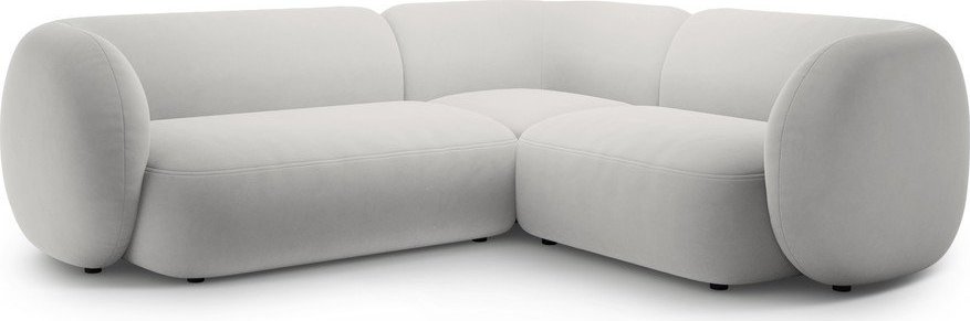 Světle šedá sametová rohová pohovka (pravý roh/do L) Kate – Micadoni Micadoni
