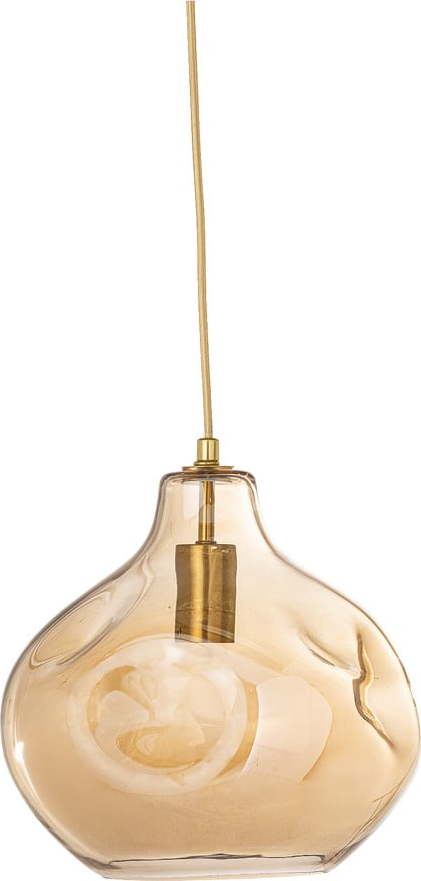 Hnědé závěsné svítidlo se skleněným stínidlem ø 30 cm Azizi – Bloomingville Bloomingville