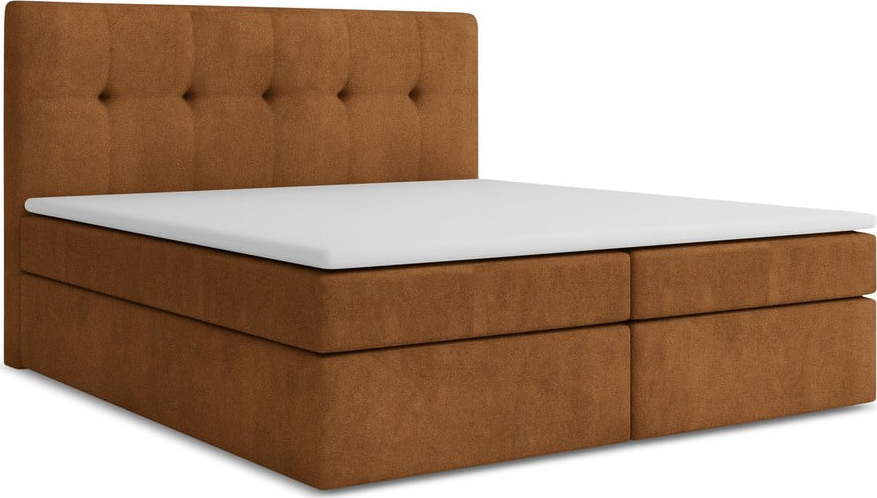 Boxspring postel s úložným prostorem 160x200 cm v terakotové barvě Palta – Makamii Makamii