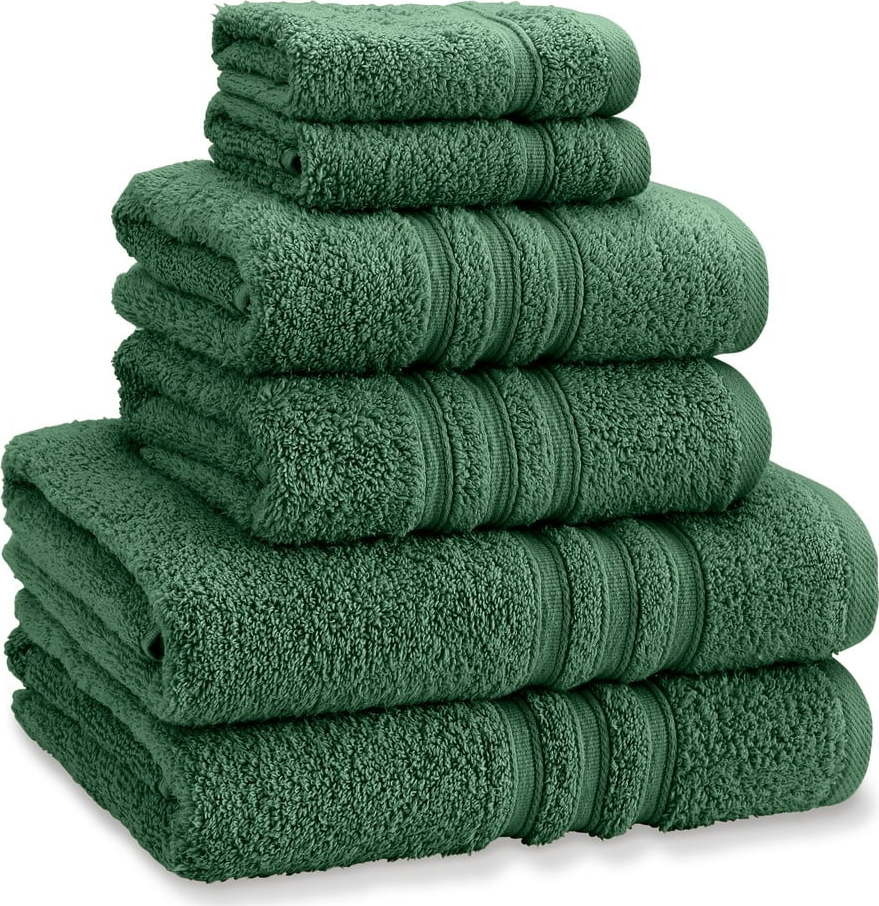 Tmavě zelené froté bavlněné ručníky a osušky v sadě 6 ks Zero Twist – Catherine Lansfield Catherine Lansfield