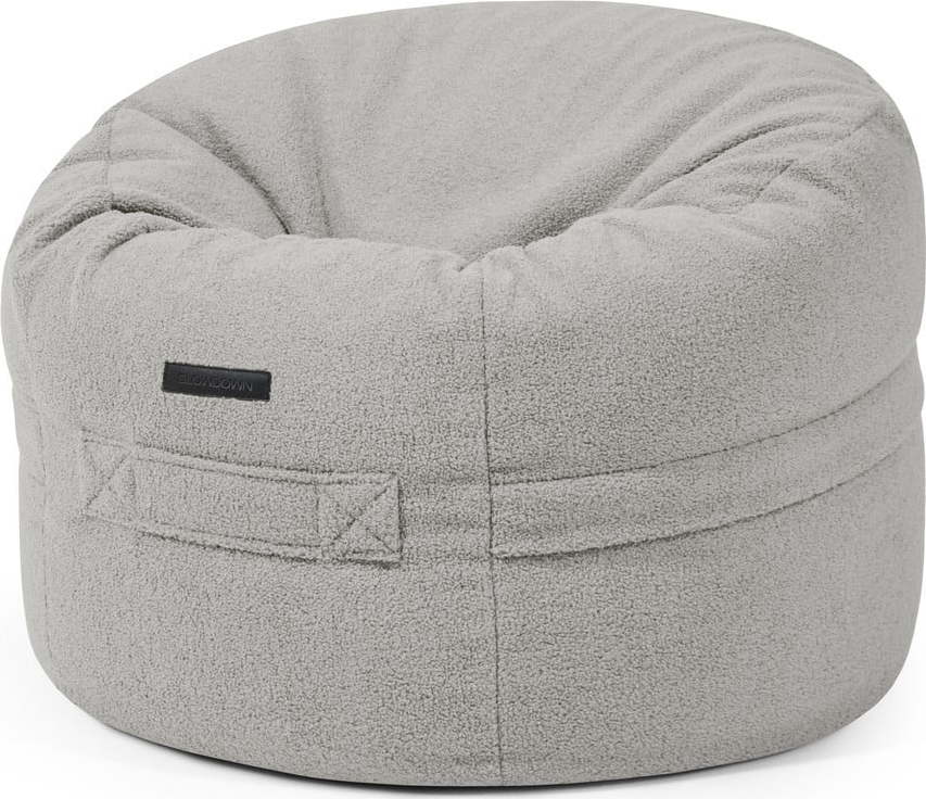 Světle šedý dětský sedací vak z textilie bouclé Roll 80 – SLOWDOWN SLOWDOWN