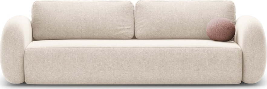 Krémová žinylková rozkládací/s úložným prostorem pohovka 262 cm Tonale – Cosmopolitan Design Cosmopolitan design