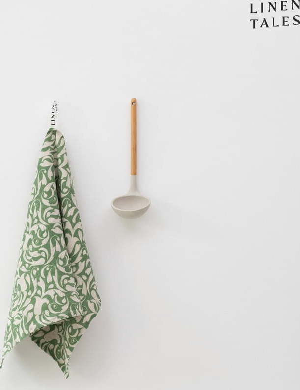 Lněná utěrka 45x65 cm Evergreen Damask – Linen Tales Linen Tales