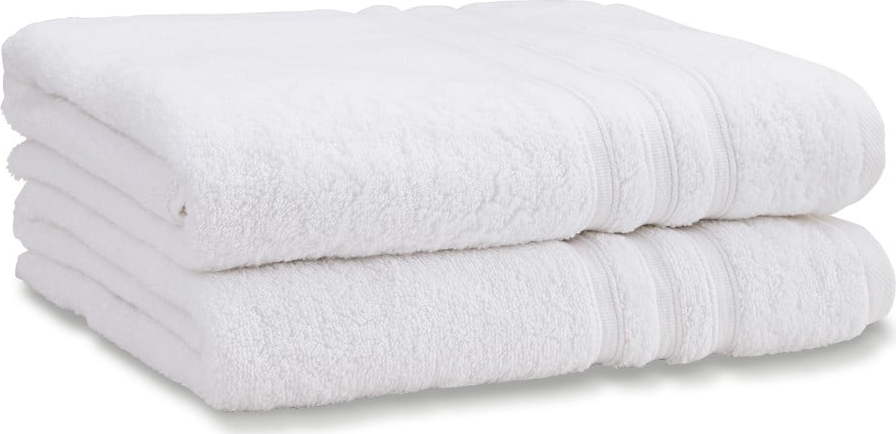 Bílé froté bavlněné osušky v sadě 2 ks 90x140 cm Zero Twist – Catherine Lansfield Catherine Lansfield