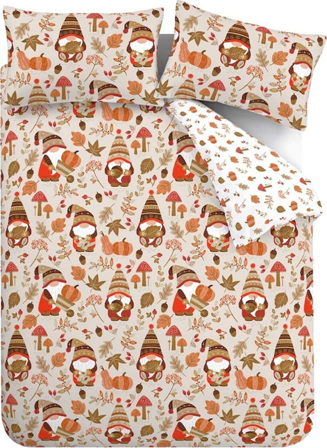 Oranžové/hnědé povlečení na jednolůžko 135x200 cm Woodland Gonks – Catherine Lansfield Catherine Lansfield