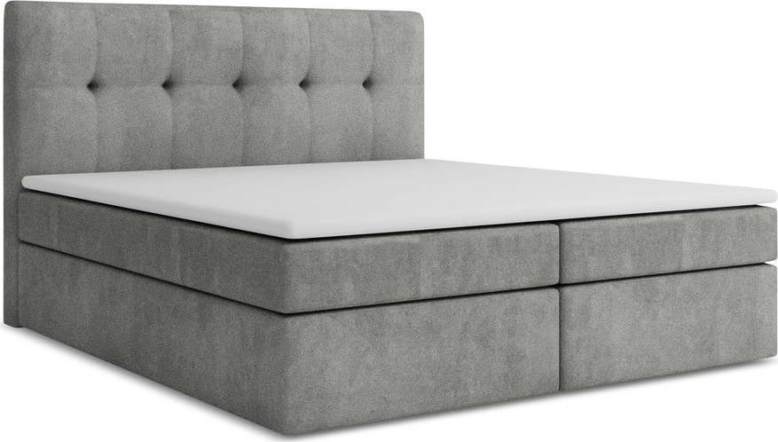 Šedá boxspring postel s úložným prostorem 180x200 cm Palta – Makamii Makamii