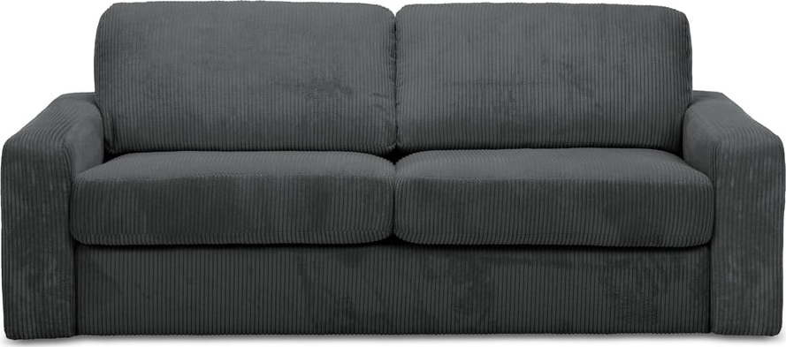 Tmavě šedá manšestrová rozkládací pohovka 195 cm Nona – Makamii Makamii