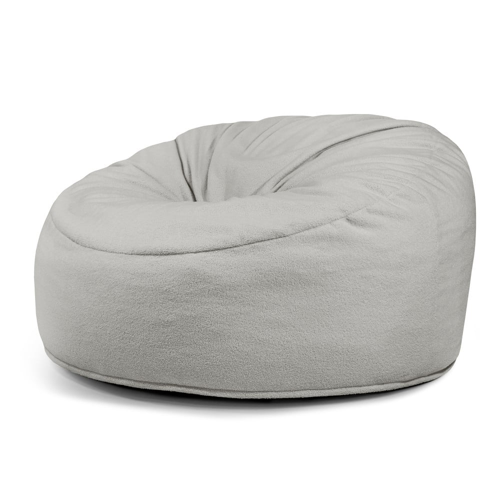 Světle šedý sedací vak z textilie bouclé Om 135 – SLOWDOWN SLOWDOWN