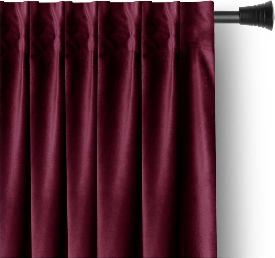 Vínový sametový dimout závěs 140x270 cm Pleat – Restilo Restilo