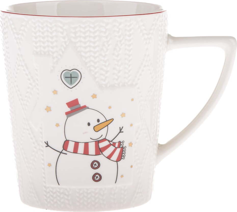 Bílý porcelánový hrnek s vánočním motivem 380 ml Snowman – Dakls Dakls