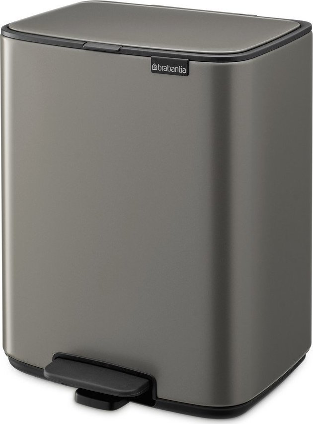 Šedý nášlapný ocelový odpadkový koš 12 l Bo – Brabantia Brabantia