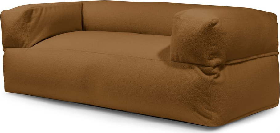 Hnědý sedací vak z textilie bouclé Sofa MooG – SLOWDOWN SLOWDOWN