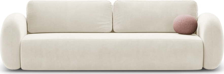 Krémová sametová rozkládací/s úložným prostorem pohovka 262 cm Tonale – Cosmopolitan Design Cosmopolitan design