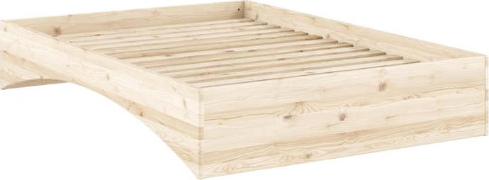 Dvoulůžková postel z borovicového dřeva bez čela 140x200 cm v přírodní barvě Orbit – Karup Design Karup