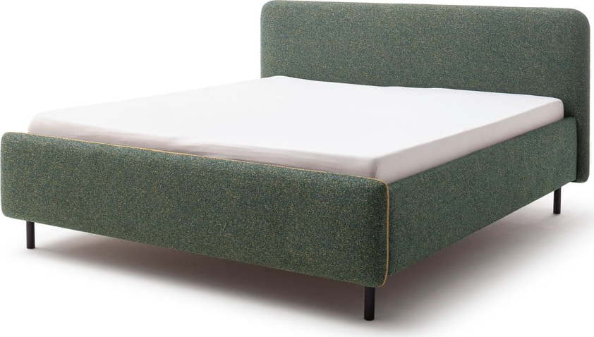 Tmavě zelená čalouněná dvoulůžková postel bez roštu 180x200 cm Primo – Meise Möbel Meise Möbel