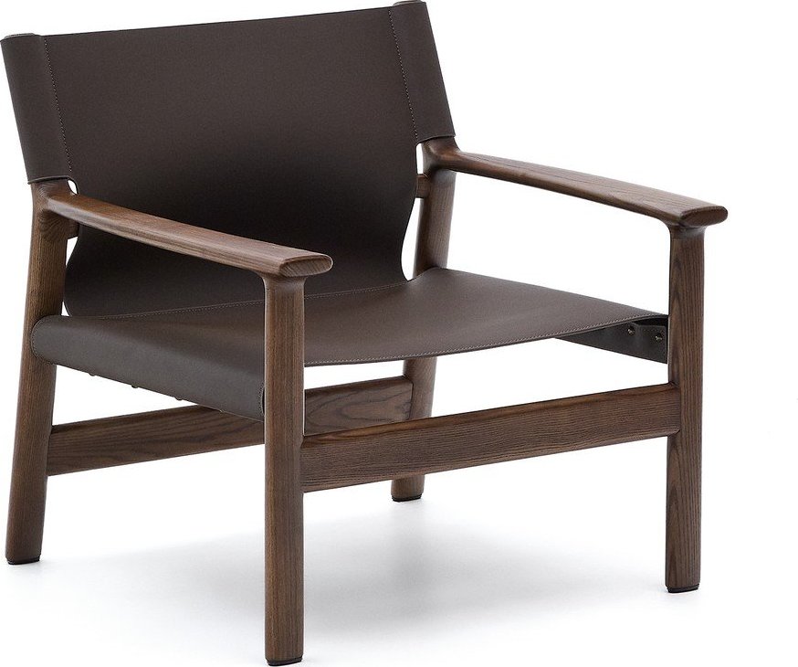 Tmavě hnědé kožené křeslo Jan – Kave Home Kave Home