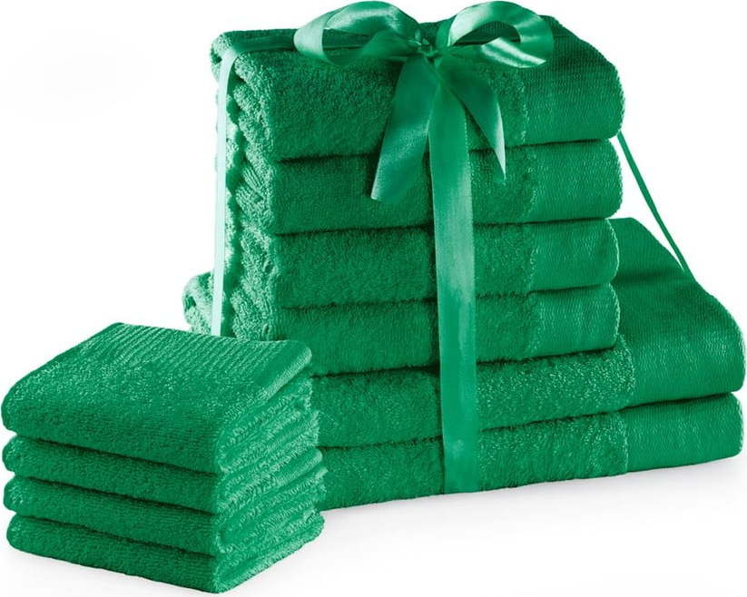 Zelené froté bavlněné ručníky a osušky v sadě 10 ks Amari – Restilo Restilo