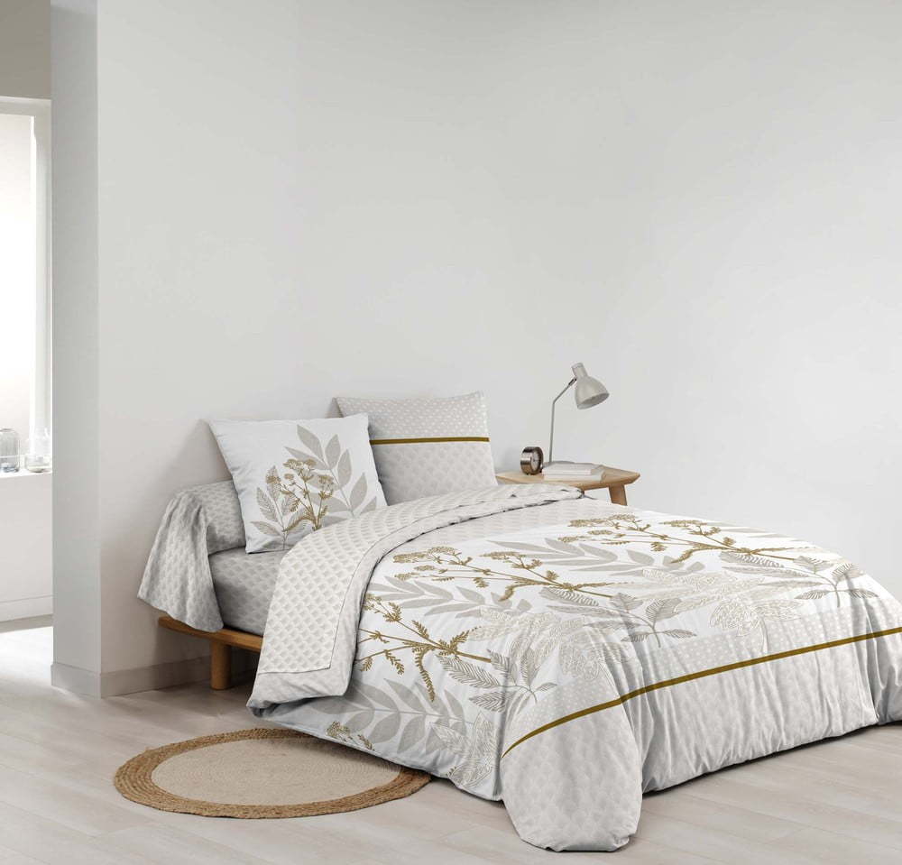 Béžové bavlněné povlečení na dvoulůžko/prodloužené s prostěradlem/6dílné 240x220 cm Raoni – douceur d'intérieur Douceur d intérieur