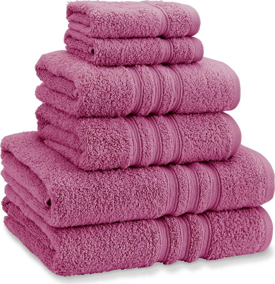 Tmavě růžové froté bavlněné ručníky a osušky v sadě 6 ks Zero Twist – Catherine Lansfield Catherine Lansfield