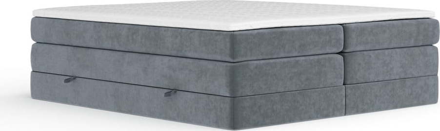 Tmavě šedá boxspring postel s úložným prostorem/bez čela 160x200 cm Juniper – Maison de Rêve Maison de Reve