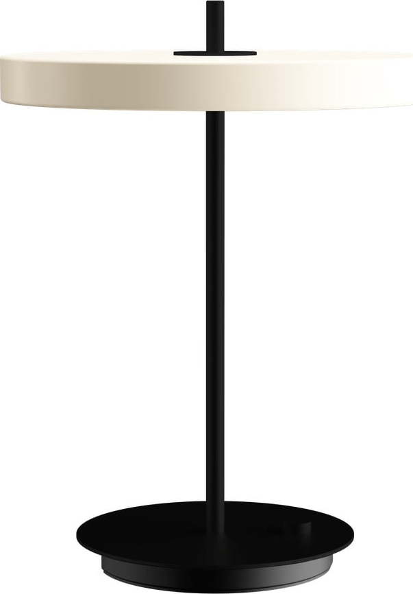 Černobílá kovová LED stmívatelná stolní lampa s kovovým stínidlem (výška 41