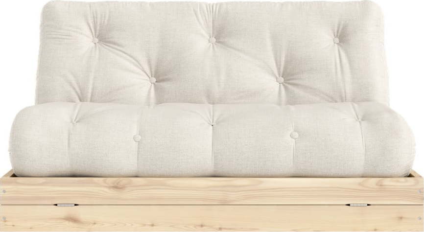 Béžová lněná rozkládací pohovka 145 cm Flip – Karup Design Karup